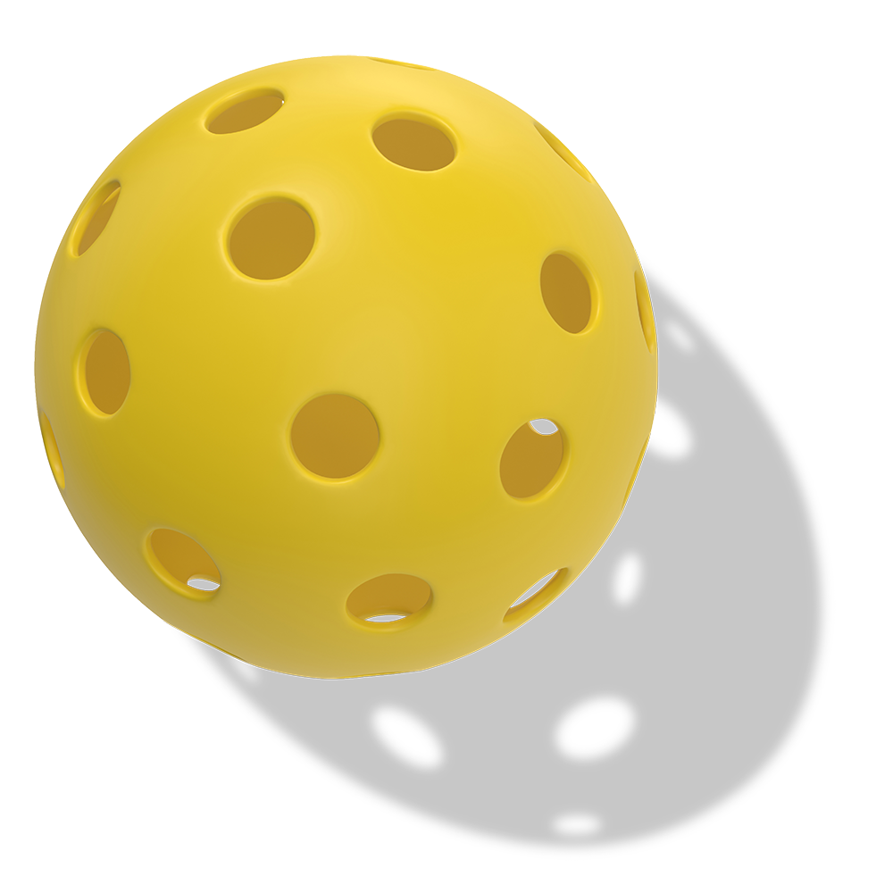 Pickleball_Yellow_1 Yellow pickleball with a shadow
