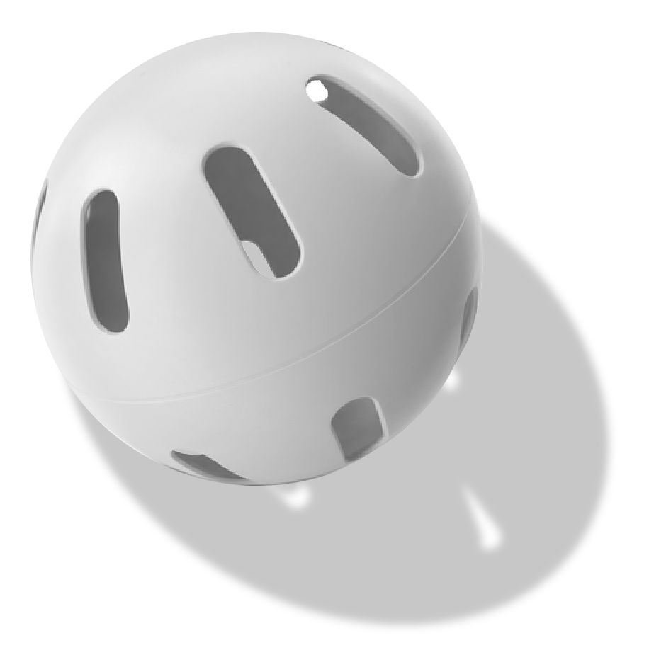 White Wiffle Ball with a shadow
