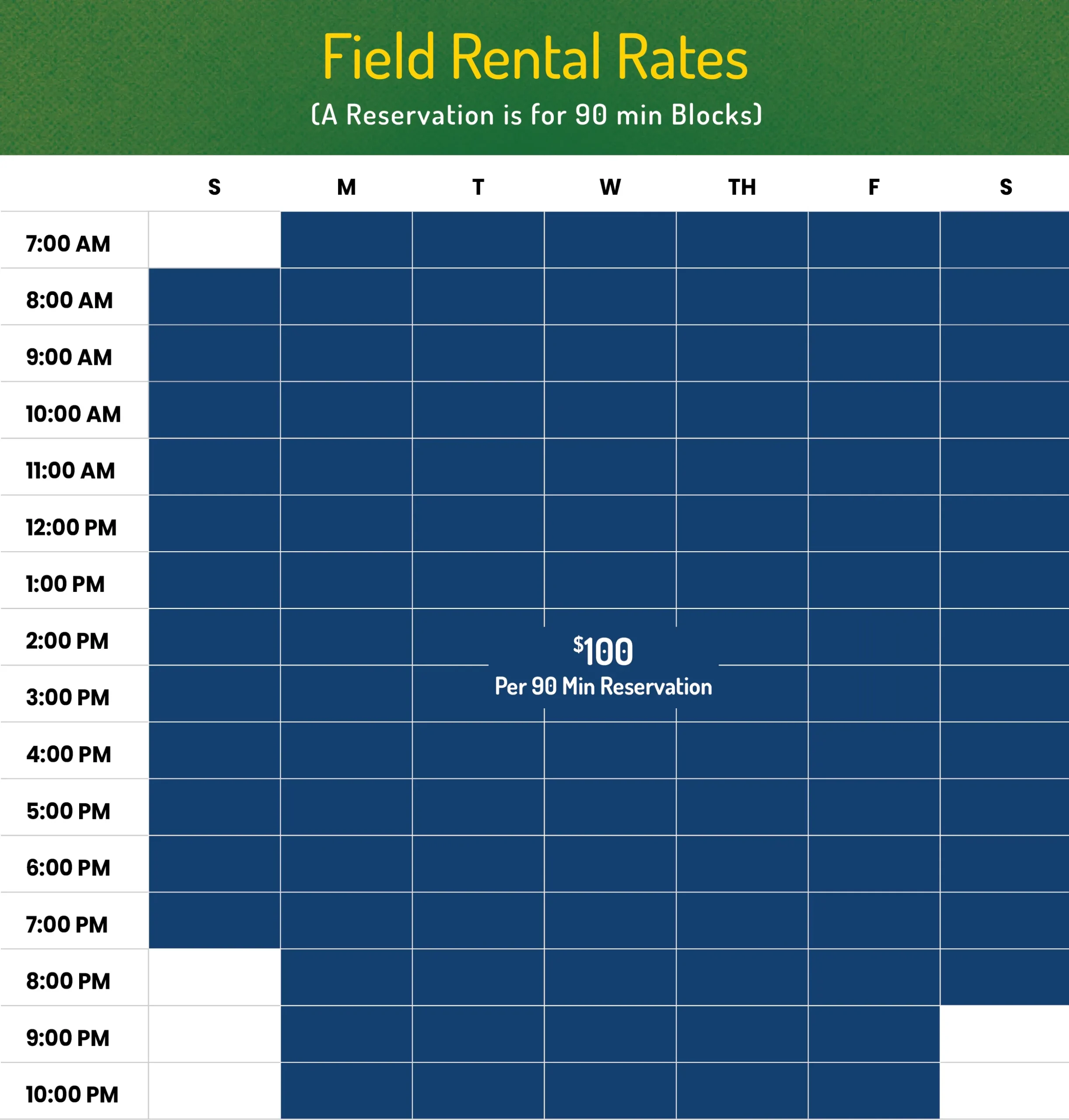 Dinks & Dingers Wiffle Ball Field Rental Rates